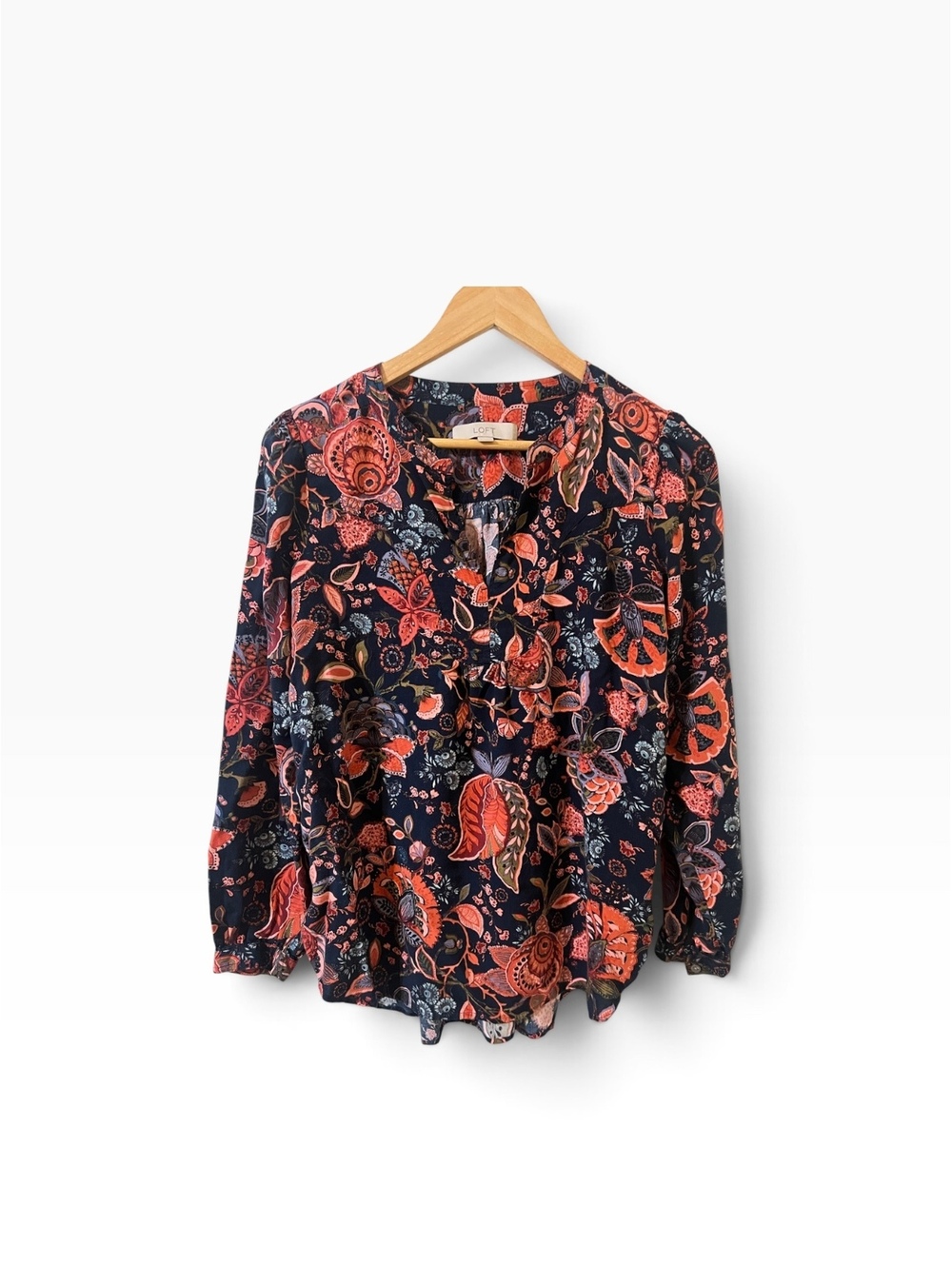 LOFT Women's Rayon Floral Blouse Size Small